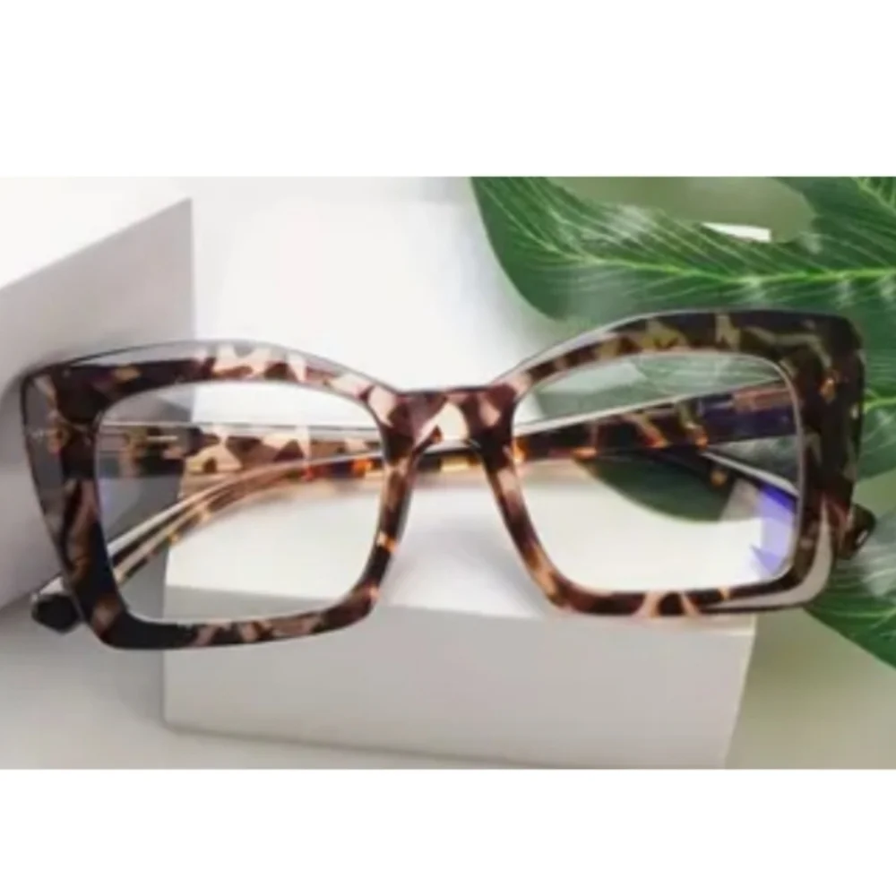 +2.00 Leopard Print Square Frame Readers Glasses